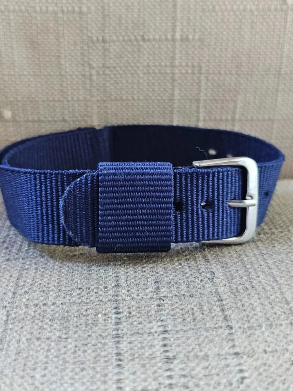 Navy Blue Canvas Strap for Watches Replacement Wristwatch Band Size Unbranded